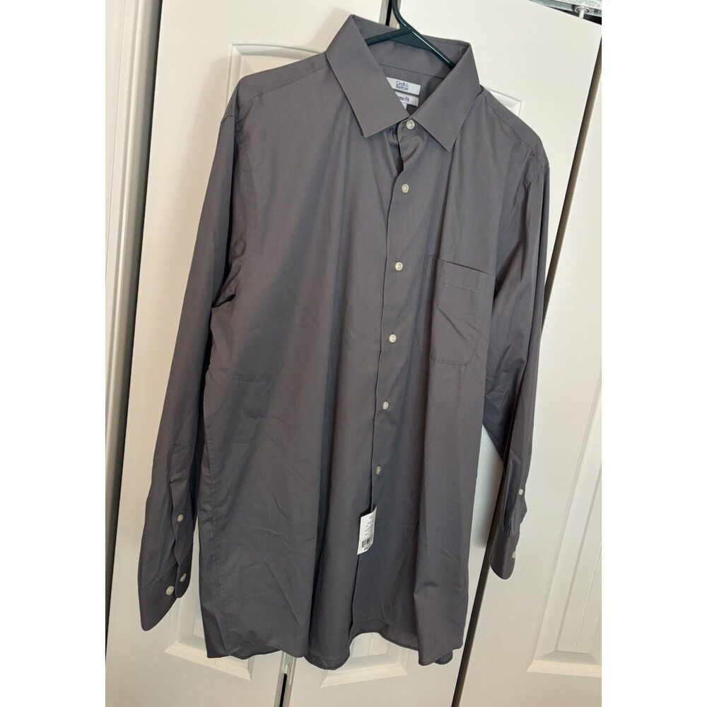 NWT Croft & Barrow Men's Classic Fit Long Sleeve Shirt Large Gray